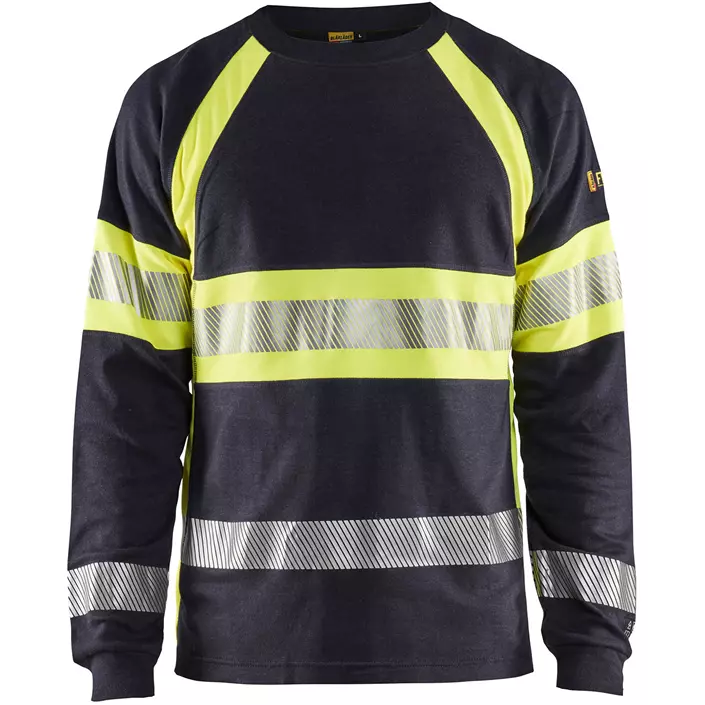 Blåkläder Anti-Flame long-sleeved T-shirt, Marine/Hi-Vis yellow, large image number 0