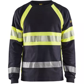 Blåkläder Anti-Flame langärmliges T-Shirt, Marine/Hi-Vis gelb