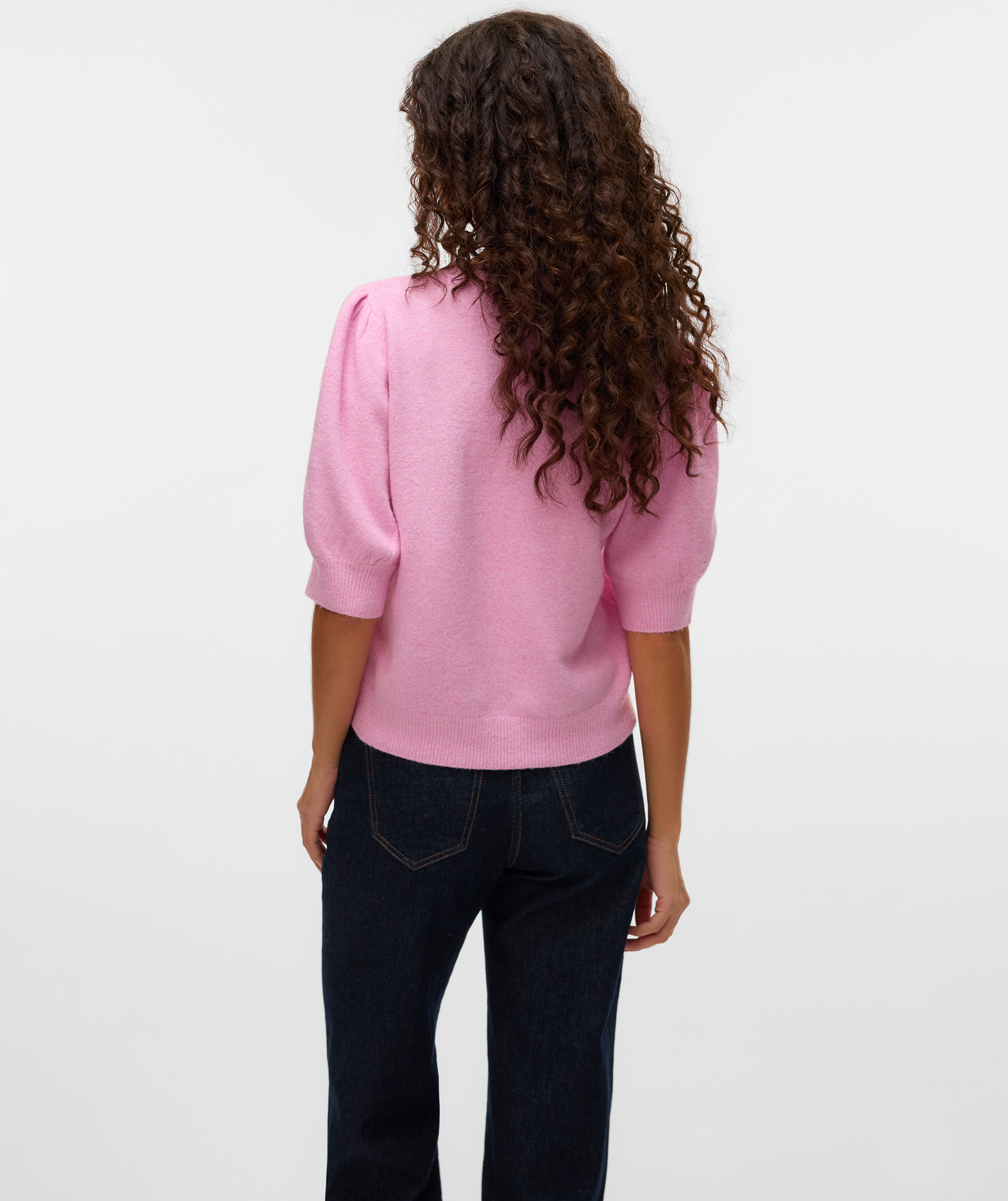 Vero Moda VMDOFFY kort&aelig;rmet dame striktr&oslash;je, Bonbon Melange, large image number 2