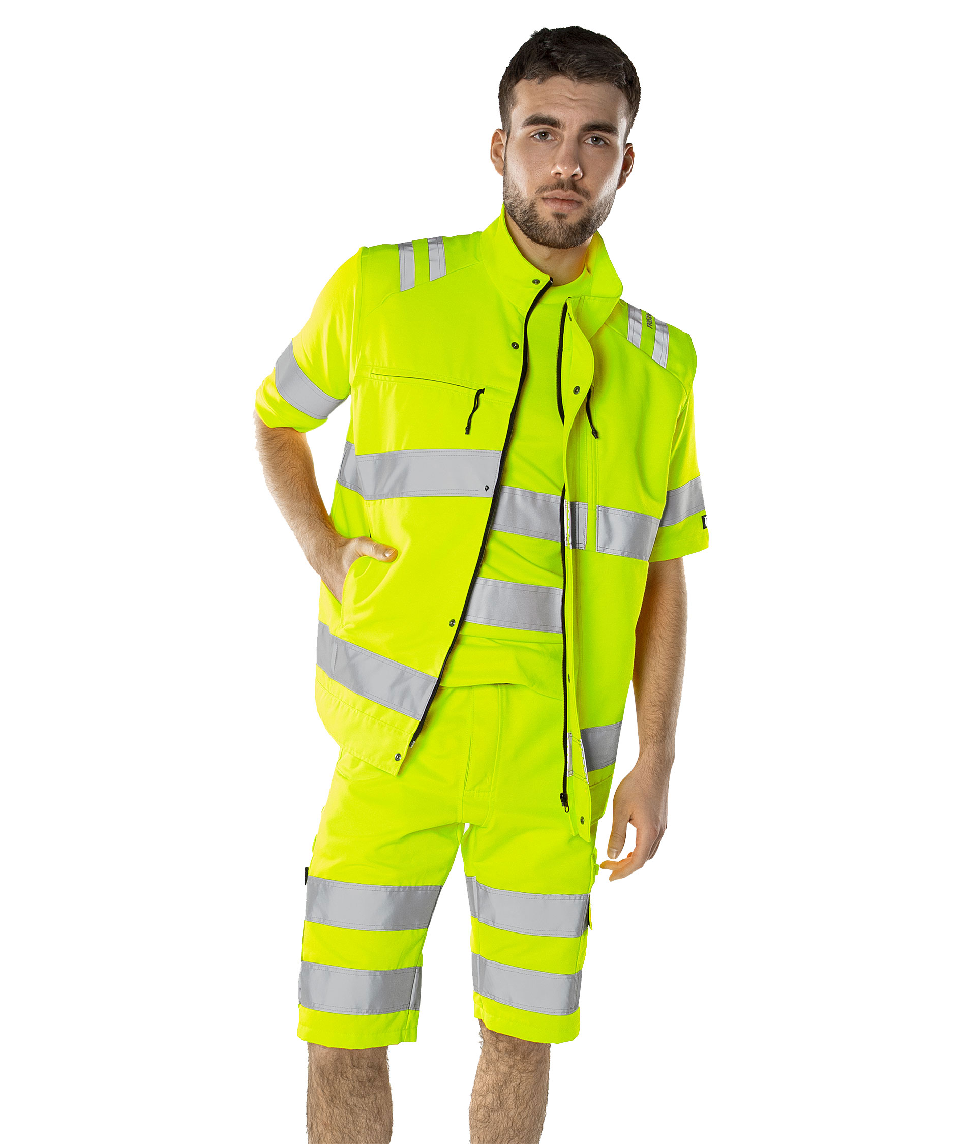 Fristads Green work vest 5067 GPLU, Hi-Vis Yellow, large image number 1