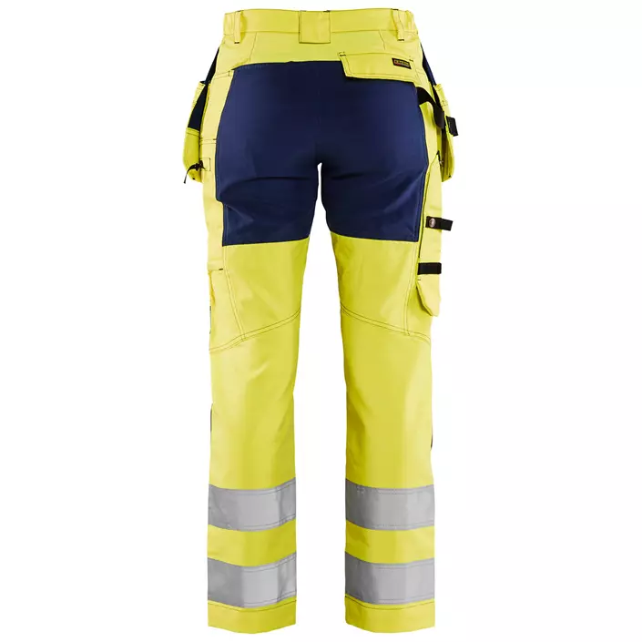 Blåkläder women's stretch craftsman trousers, Hi-vis yellow/Marine blue, large image number 1