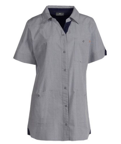 Nybo Workwear Flair tunika dam, Gr&aring;/Navy, large image number 0