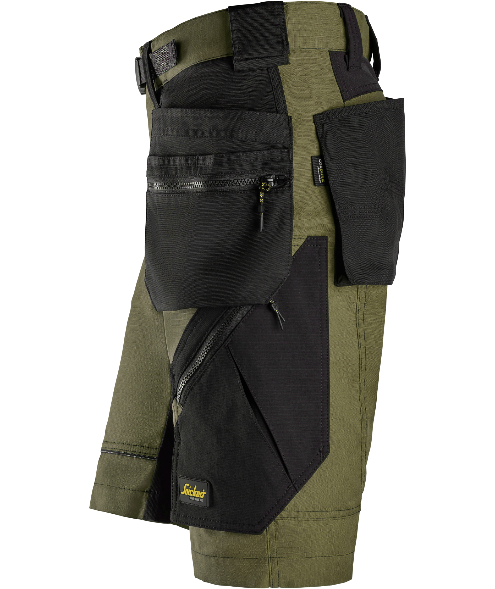 Snickers FlexiWork h&aring;ndv&aelig;rkershorts 6904, Khaki Green/Black, large image number 3