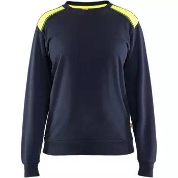 Blåkläder Damen Sweatshirt, Dunkel Marine/Hi-Vis Gelb