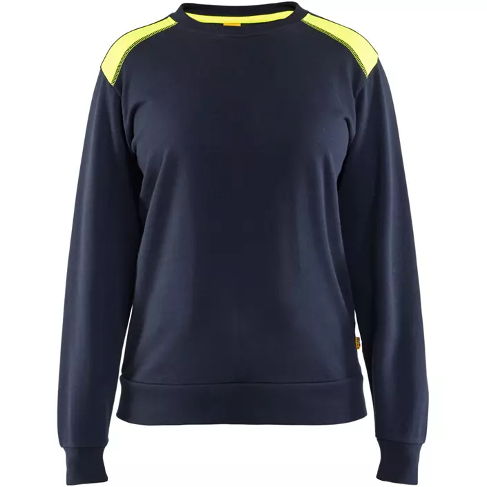 Blåkläder Damen Sweatshirt, Dunkel Marine/Hi-Vis Gelb, large image number 0