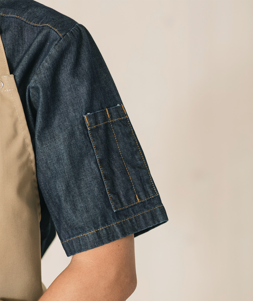 Segers 1097 kort&aelig;rmet kokkeskjorte, Dark blue, large image number 5