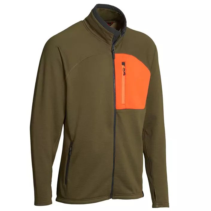 Northern Hunting Ulf fleece sweater, Green/Hi-Vis Orange, large image number 0