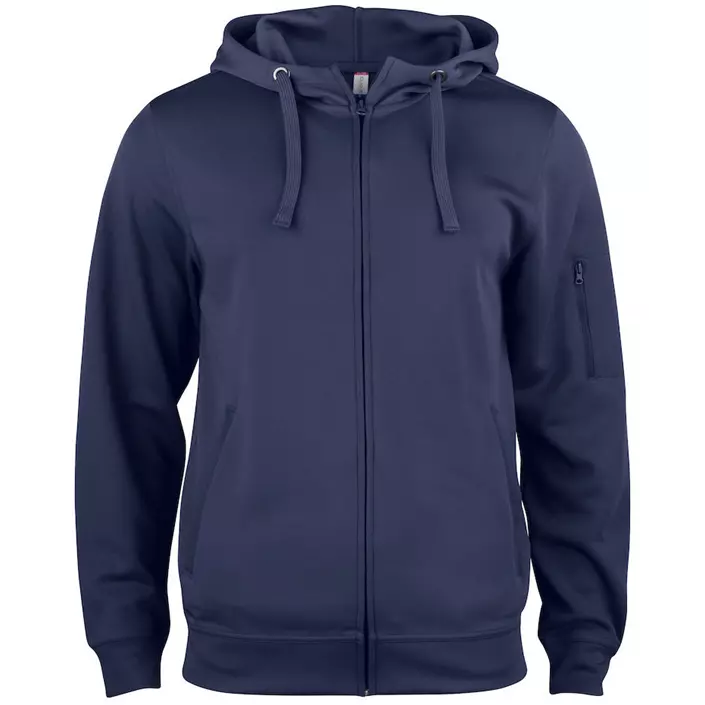 Clique Basis Active hoodie with full zipper, Dark Marine Blue, large image number 0