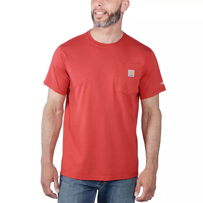 Carhartt Force Flex Pocket T-shirt, Red Barn Heather, large image number 1