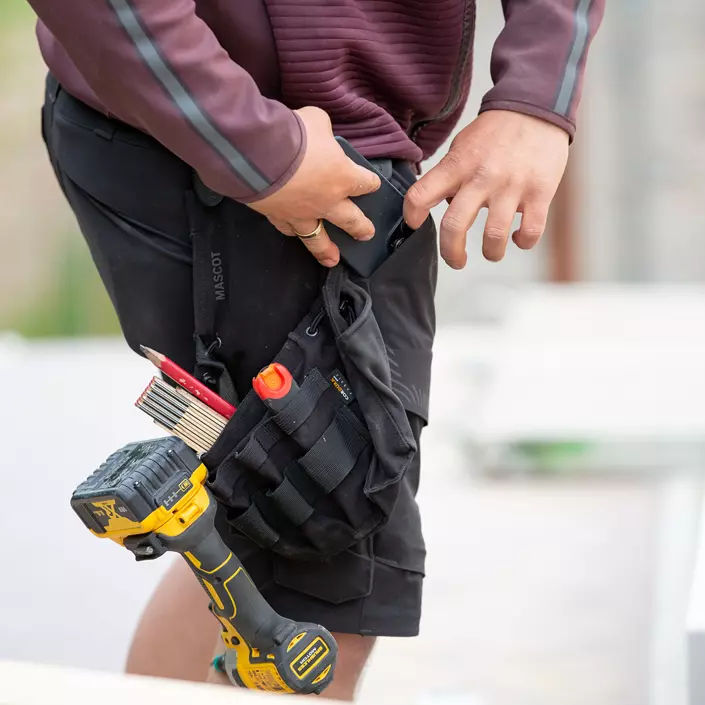 Mascot Customized arbejdsshorts full stretch, Sort, large image number 5