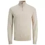 Jack & Jones JJEEMIL half-zip striktøje, Oatmeal Melange Jack & Jones JJEEMIL half-zip striktøje