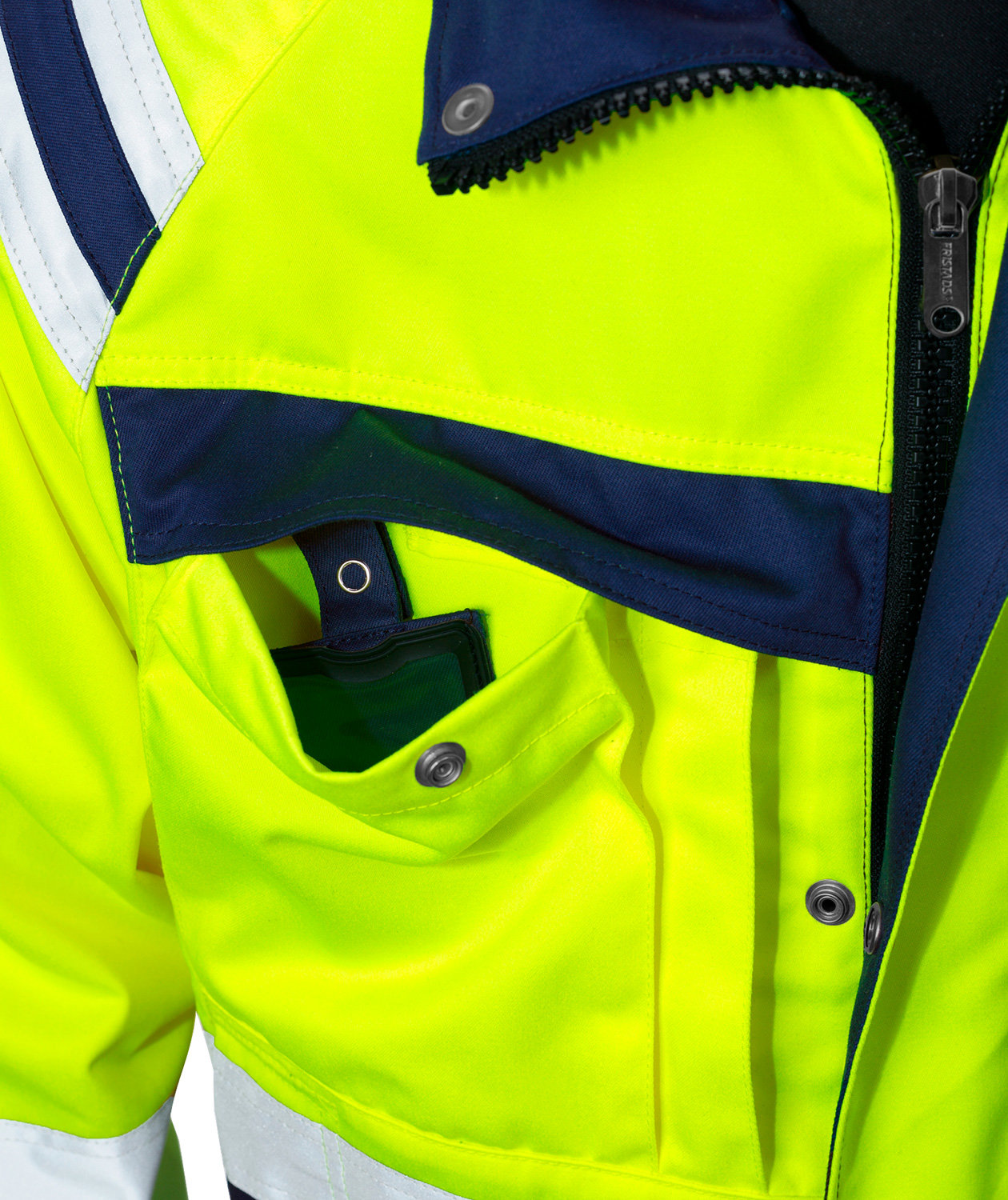 Fristads women's work jacket 4129, Hi-vis Yellow/Marine, large image number 2
