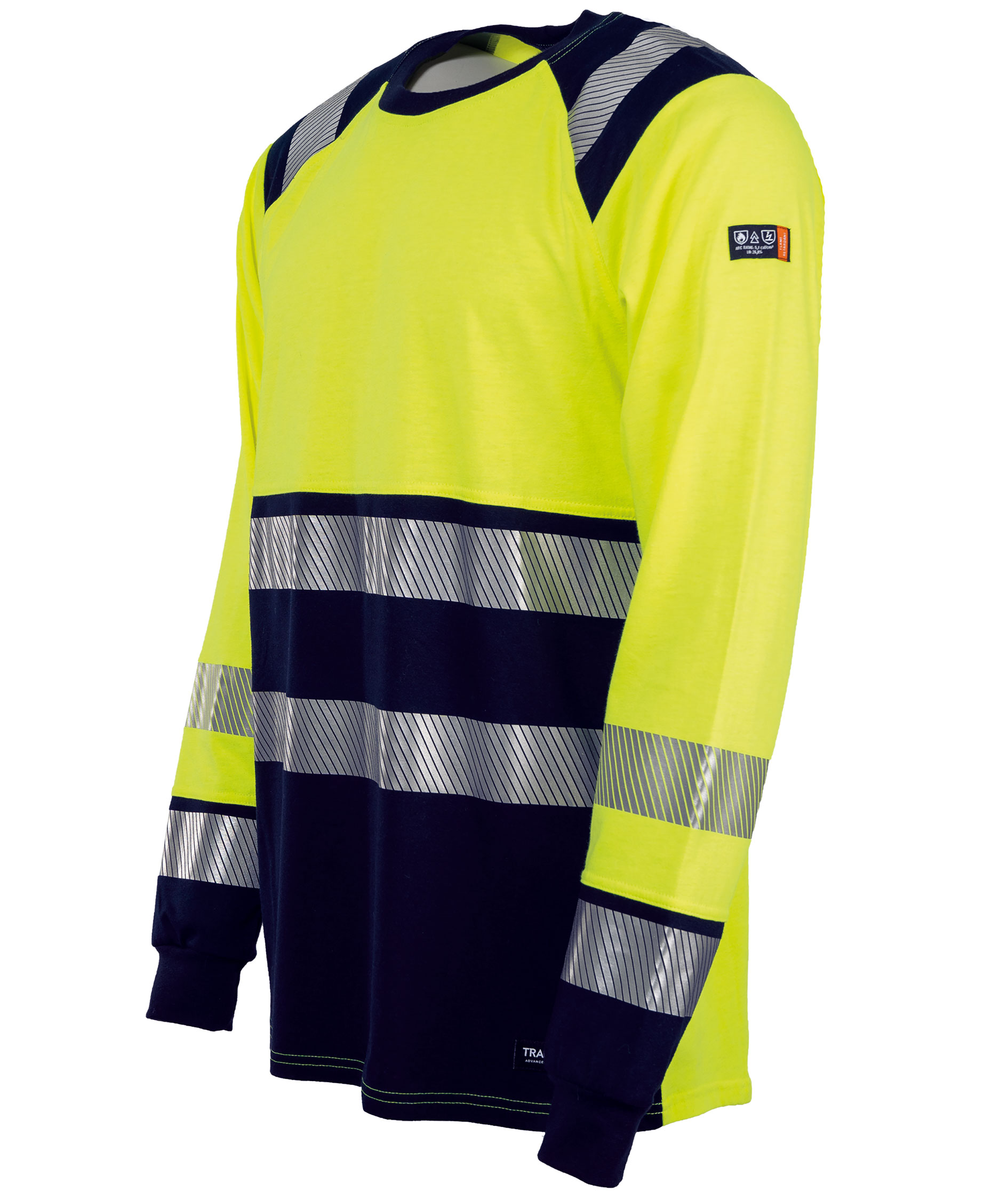 Tranemo FR lang&auml;rmliges T-Shirt, Hi-Vis gelb/marine, large image number 2