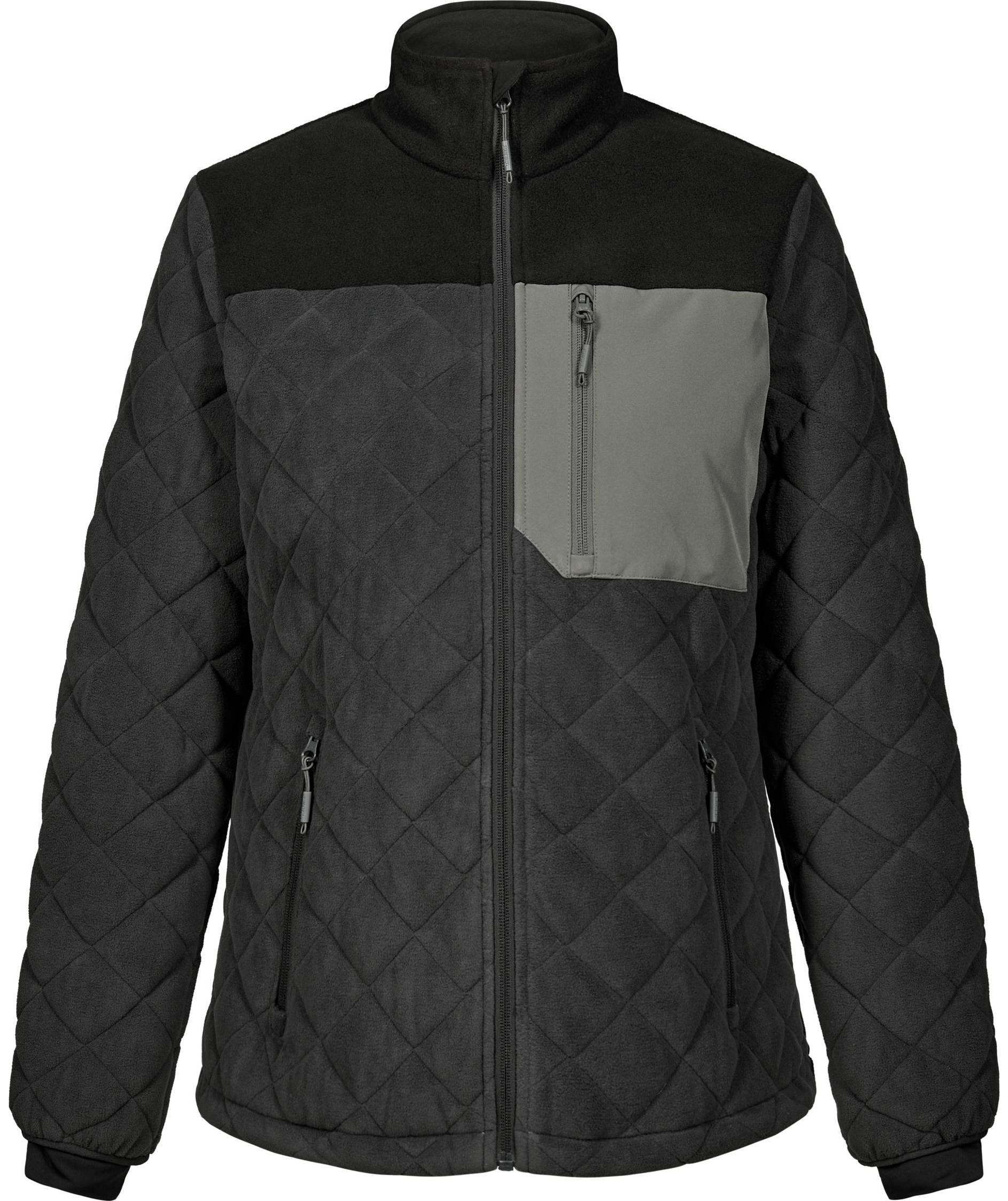 Engel Entire quilted women's fleece jacket, Anthracite Grey/Black, Anthracite Grey/Black, swatch