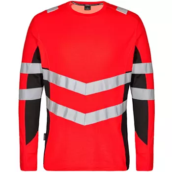 Engel Safety langärmliges T-Shirt, Hi-vis Rot/Schwarz