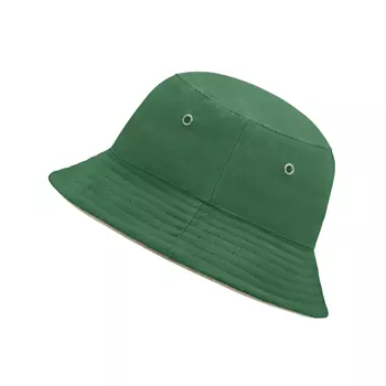 Myrtle Beach bøllehat / Fisherman's hat til børn, Mørkegrøn/beige