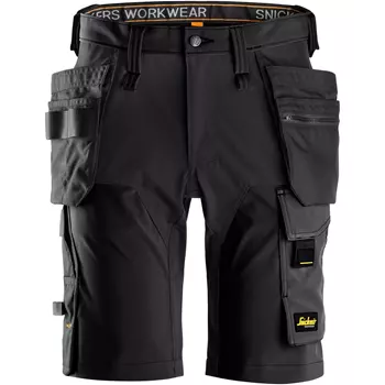Snickers AllroundWork craftsman shorts 6175 full stretch, Black/Black
