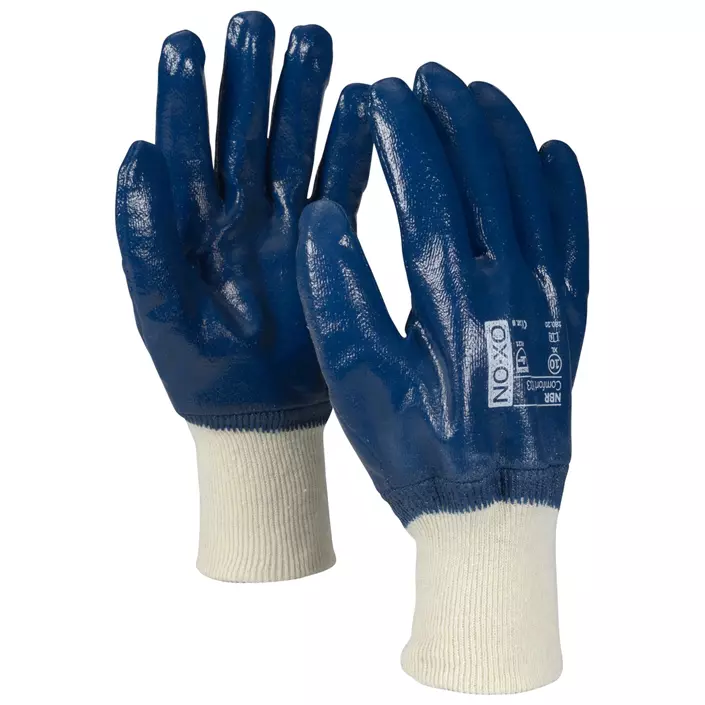 OX-ON NBR Comfort 8303 work gloves, Blue/Nature, Blue/Nature, large image number 0