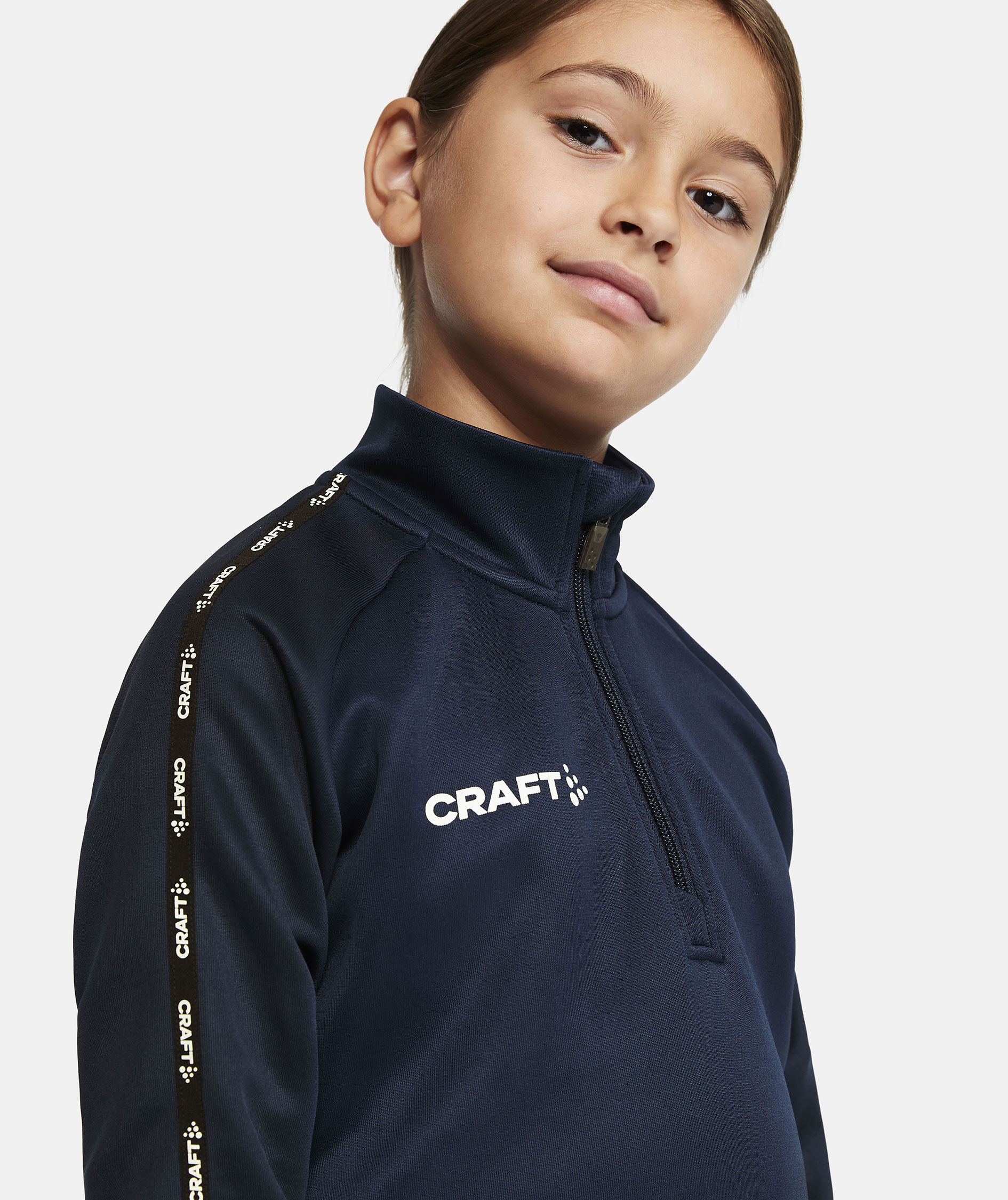 Craft Squad 2.0 halfzip training pullover for kids, Navy, large image number 3