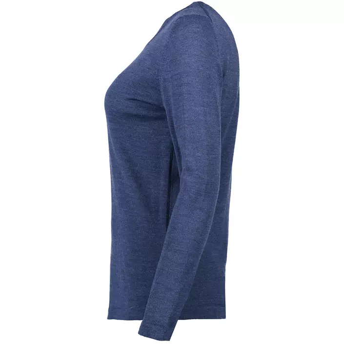 Seven Seas stickad tröja dam med merinoull, Blue melange, large image number 3
