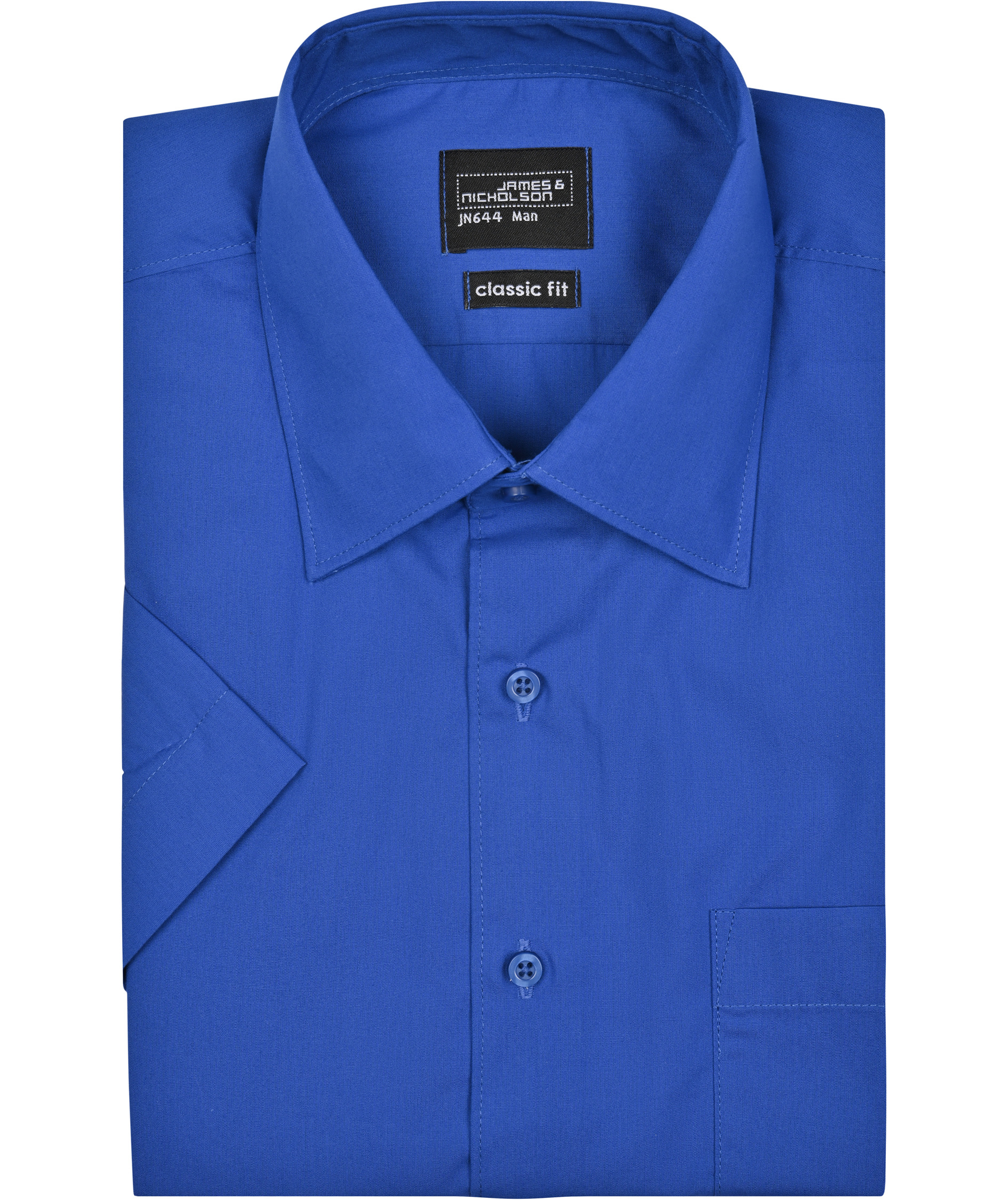 James & Nicholson classic fit kort&aelig;rmet skjorte, Kongebl&aring;, large image number 4