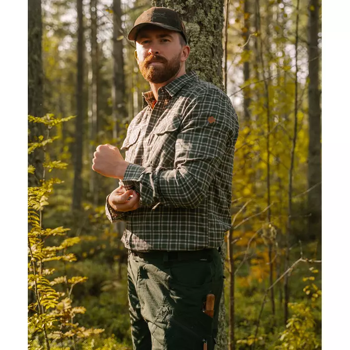 Pinewood Lappland skjorte med uld, Moss Green/Light Khaki, large image number 5