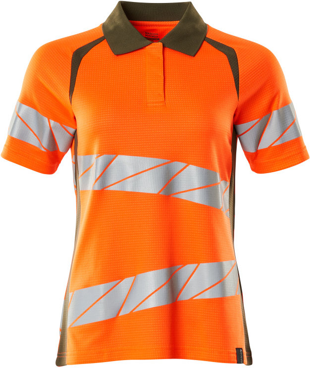 Mascot Accelerate Safe polo T-shirt dam, Varsel Orange/Mossgr&ouml;n, large image number 0
