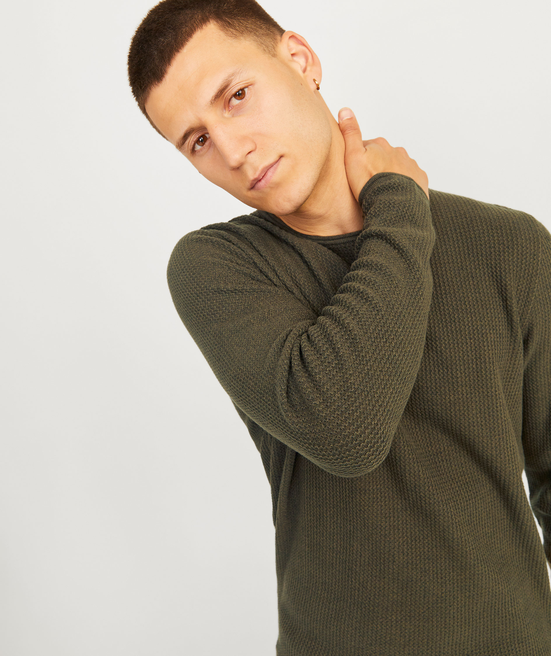 Jack & Jones JJECOOPER knitted pullover, Olive night, large image number 3