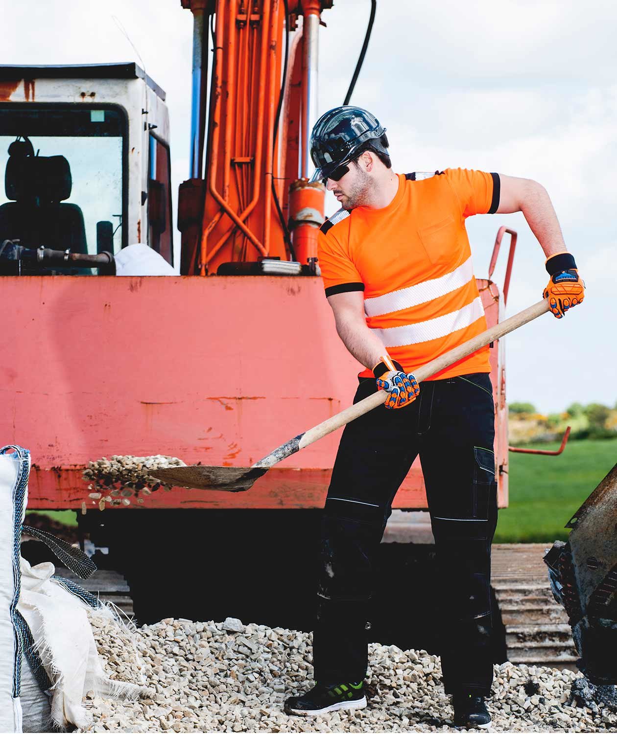 Portwest PW3 T-shirt, Hi-Vis Orange/Black, large image number 2