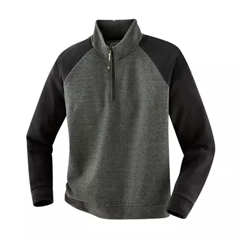Terrax sweatshirt med kort dragkedja, Mörkgrön/Svart
