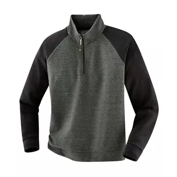 Terrax Sweatshirt mit kurzem Reißverschluss, Dunkelgrün/Schwarz