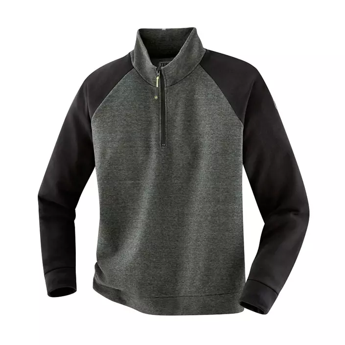 Terrax sweatshirt med kort lynlås, Mørkegrøn/Sort, large image number 0