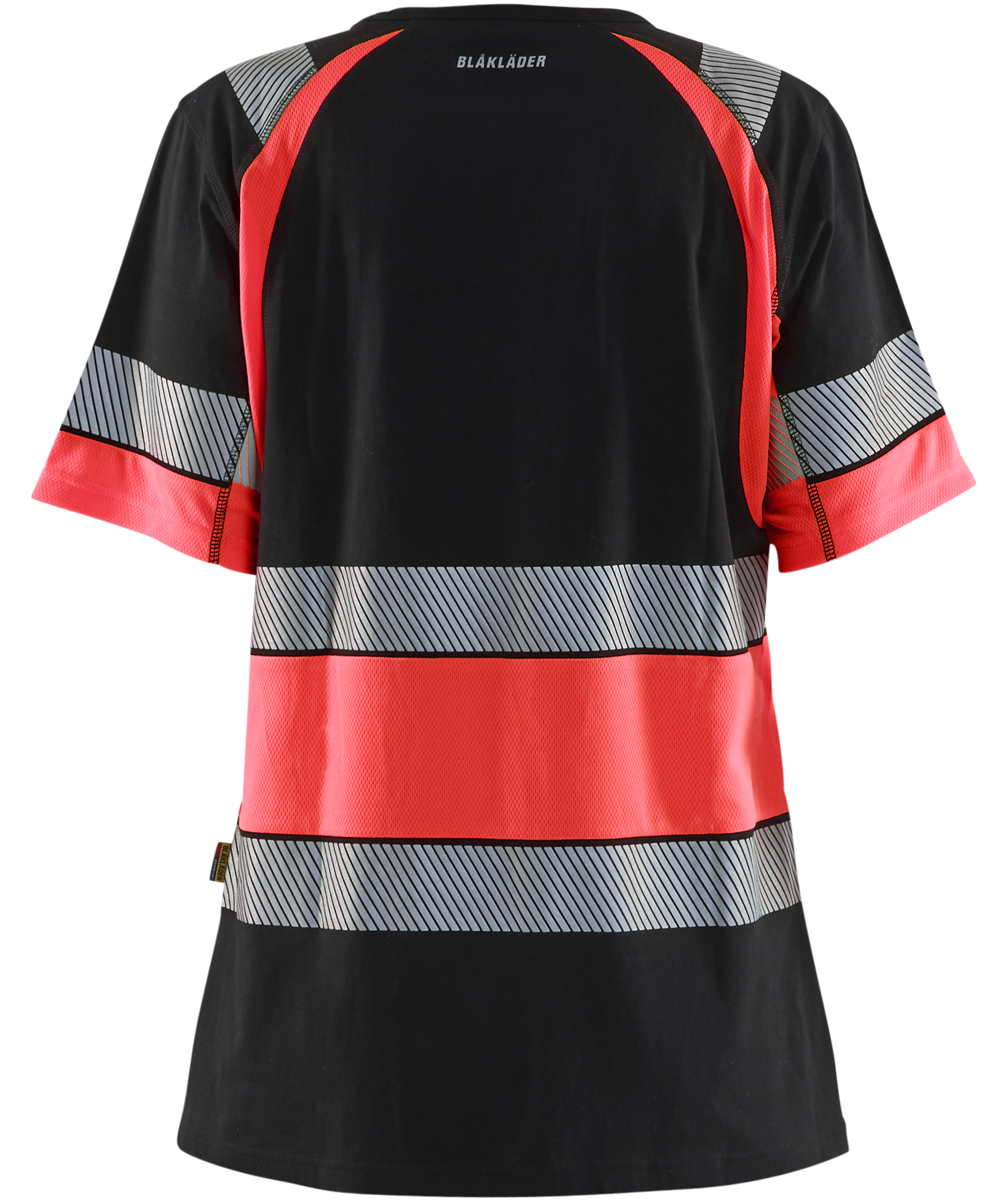 Bl&aring;kl&auml;der T-shirt dam, Svart/Varselr&ouml;d, large image number 2