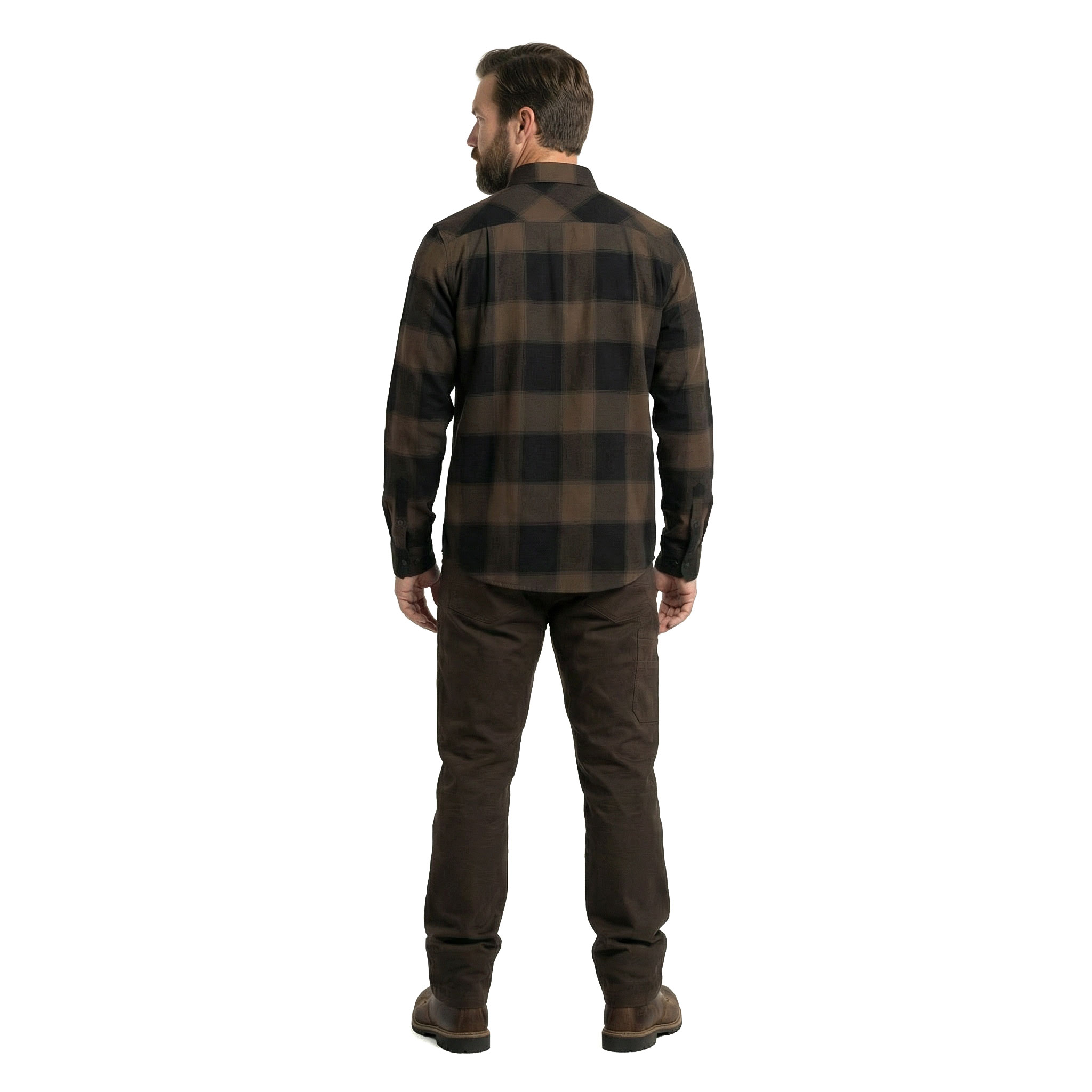 Westborn light flannelskjorte, Brown/Black, large image number 2