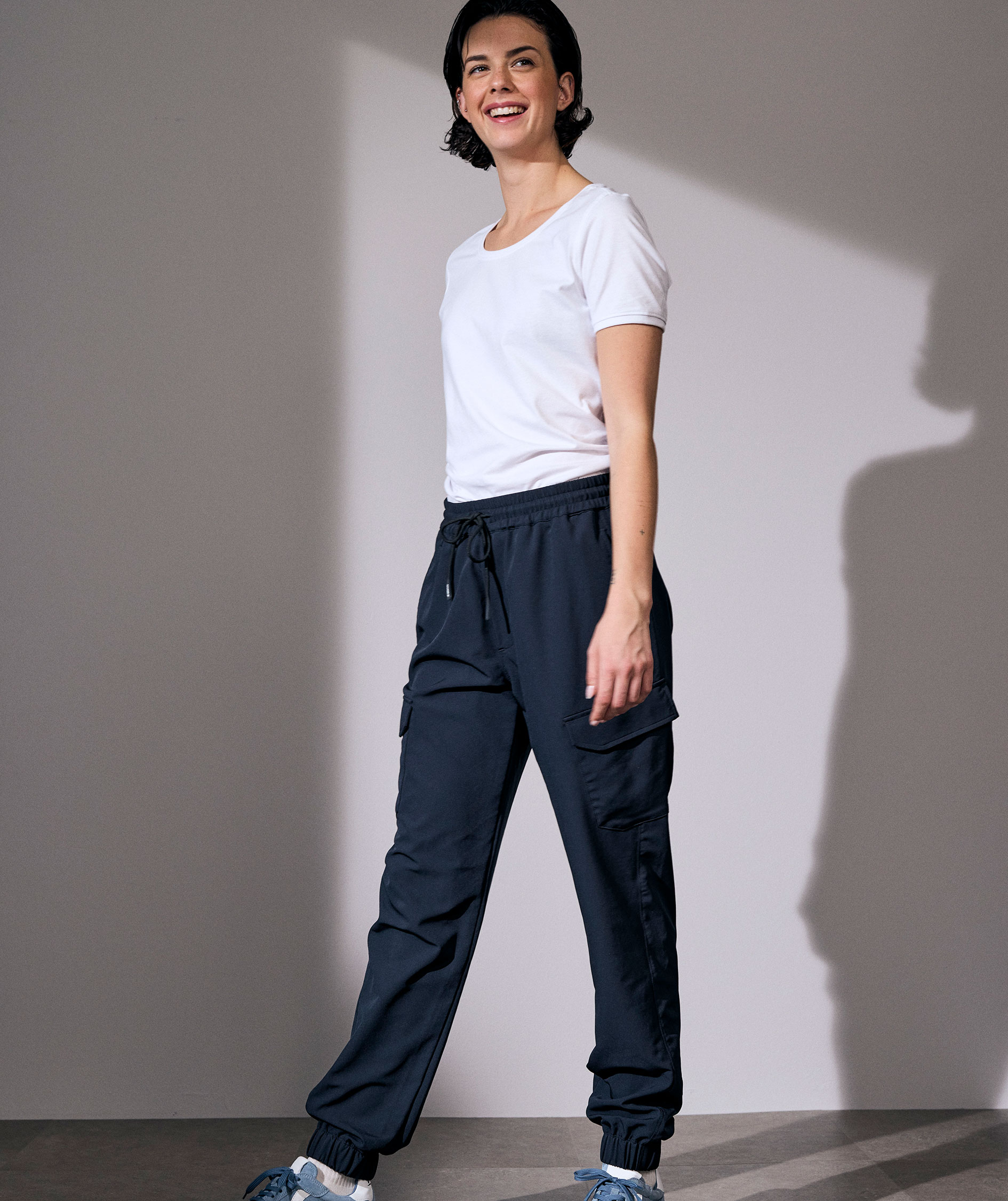 ID&nbsp;stretch cargo trousers, Navy