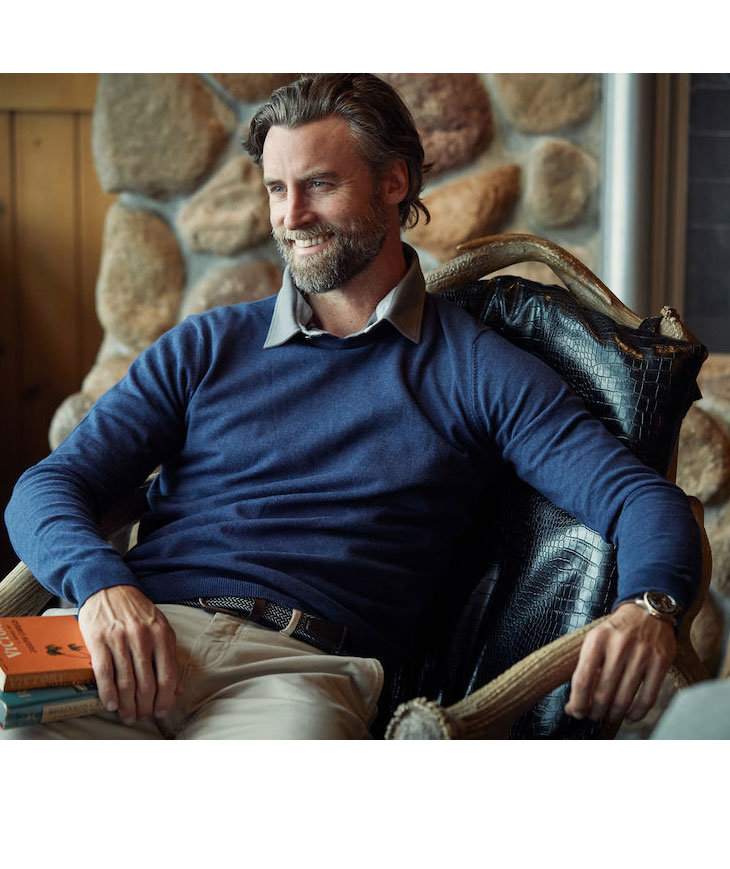 Cutter & Buck Oakville Crewneck, Navy melange, large image number 4