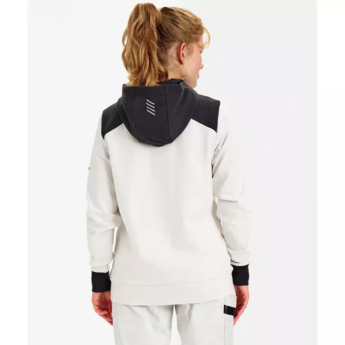 Engel Entire dame hættetrøje med lynlås, Bone White/Anthracite Grey, large image number 4