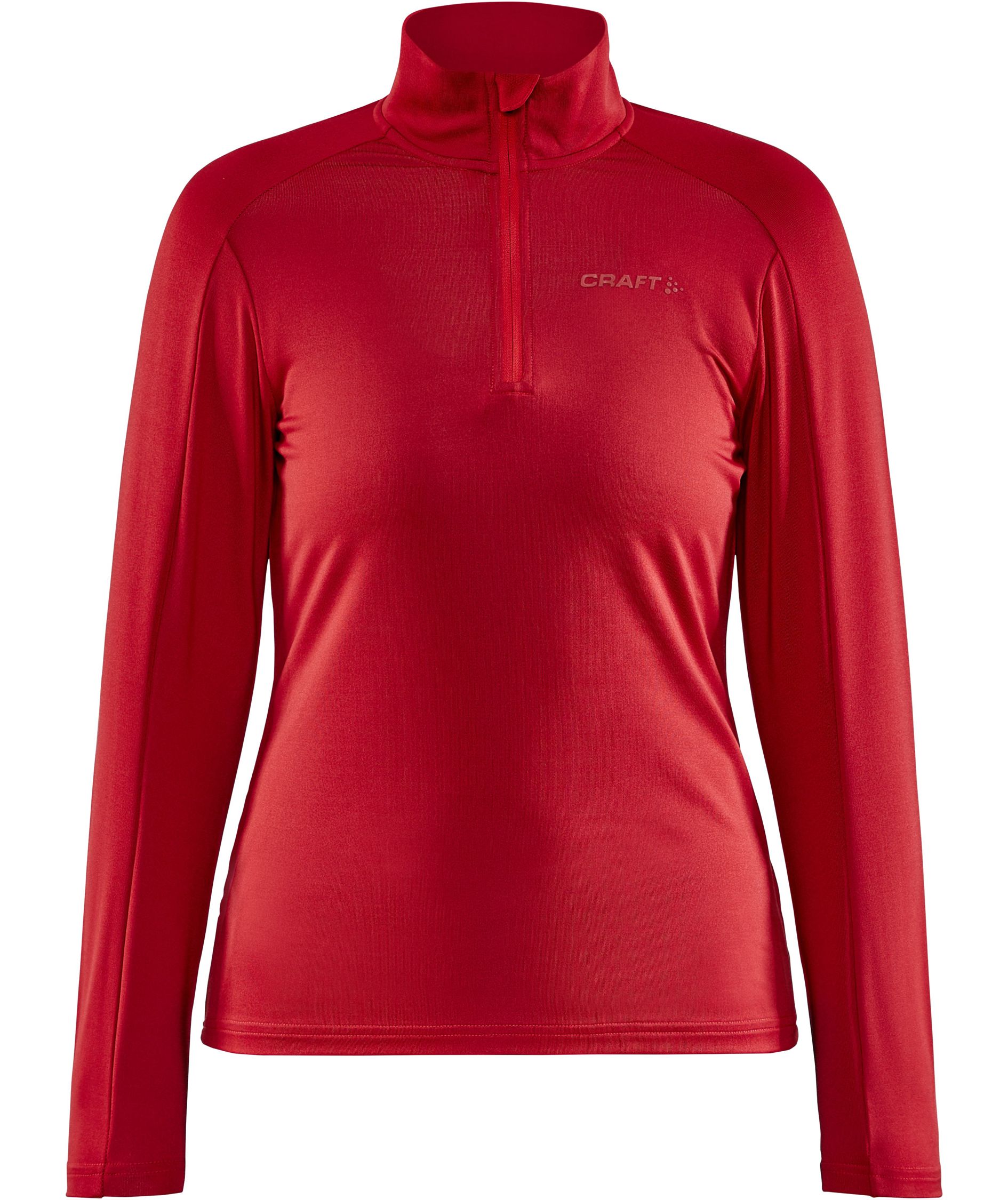 Craft Core Gain half zip dame midlayer, Bright red, Bright red, swatch