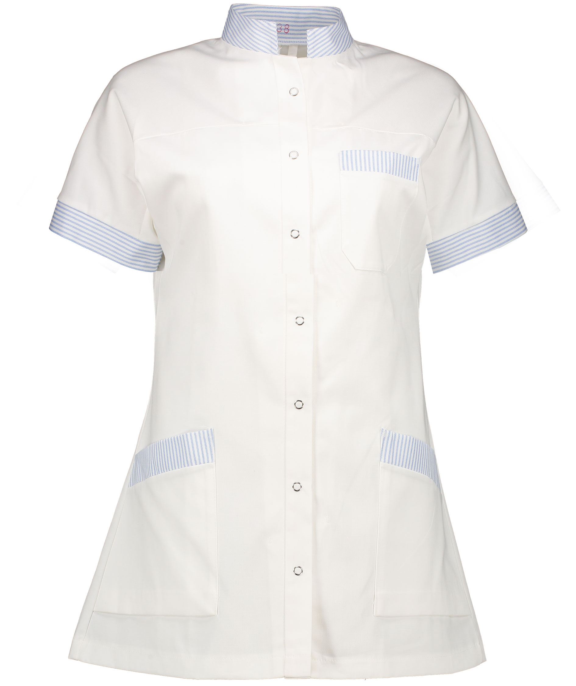 Borch Textile 0826 215 gsm tunika dam, Vit/Bl&aring; Randing