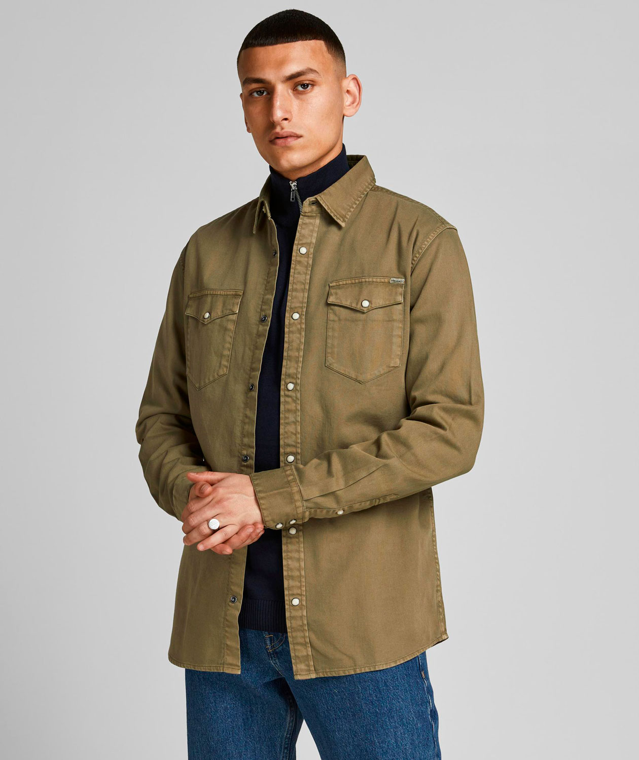 Jack & Jones JJESHERIDAN Slim fit shirt, Forest Night