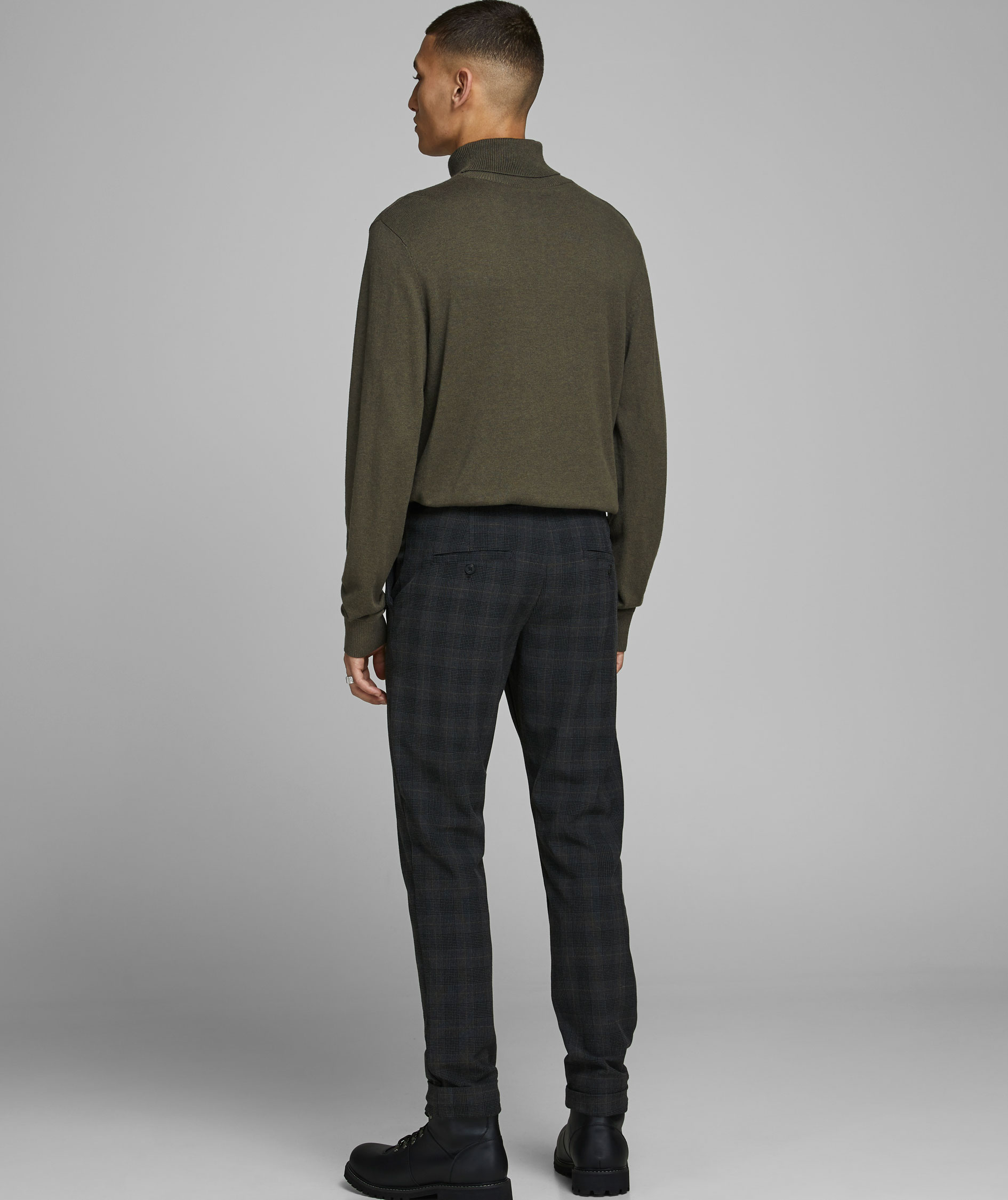 Jack & Jones JJEEMIL stickad polotr&ouml;ja, Olive Night Melange, large image number 3