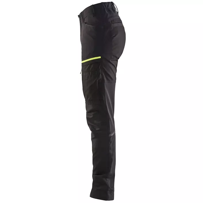 Blåkläder women's stretch service trousers, Black/Hi-Vis Yellow, large image number 3