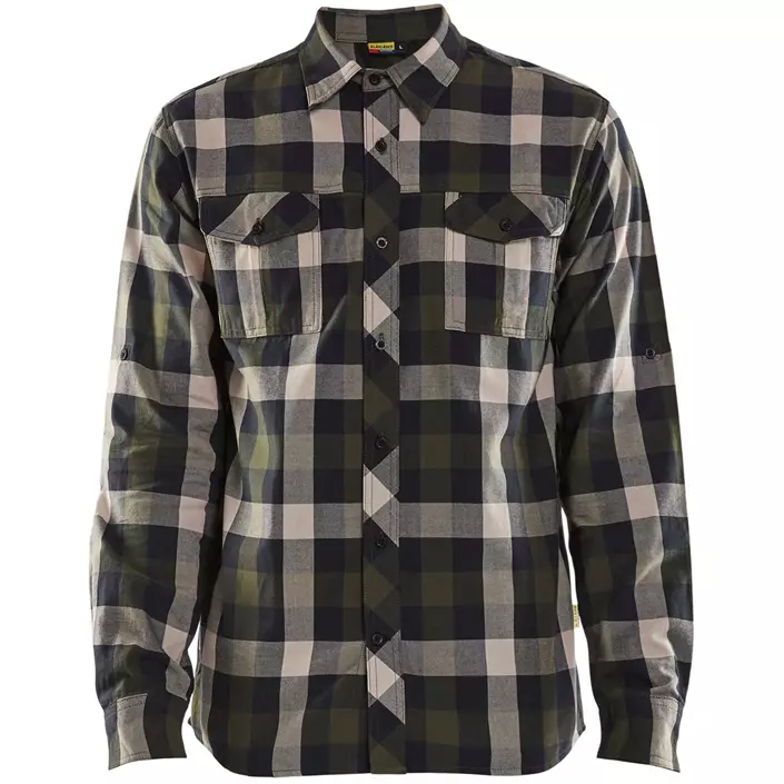 Blåkläder flannel skovmandsskjorte, Olivengrøn/Sort, large image number 0