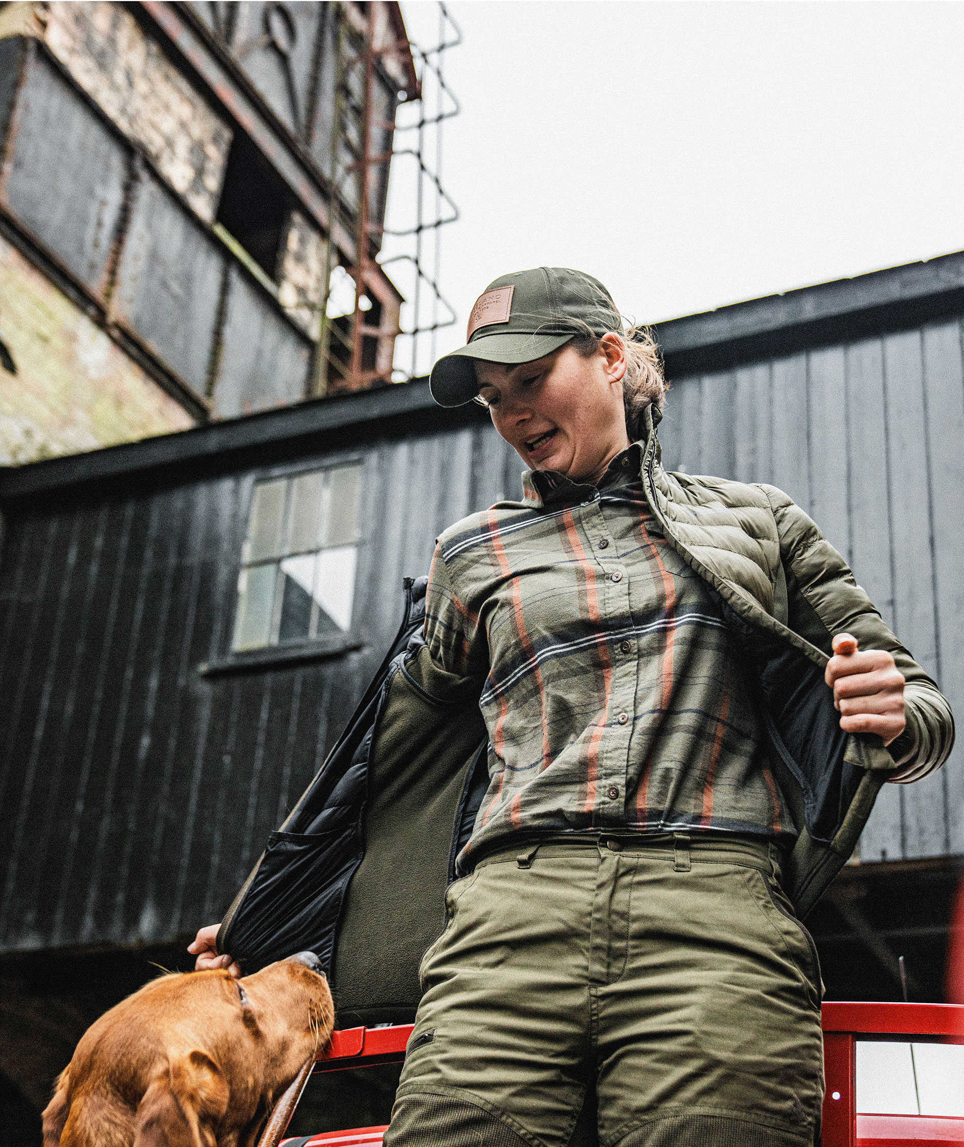 Seeland Skye flanellskjorta dam, Grape leaf/Terracotta check