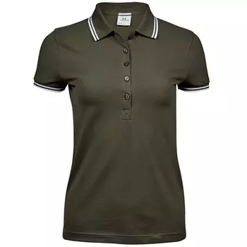 Tee Jays Luxury Stripe women's polo shirt, Olive/White