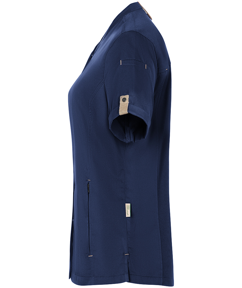 Karlowsky Green-Generation short sleeved chefs jacket, Steel Blue, large image number 3