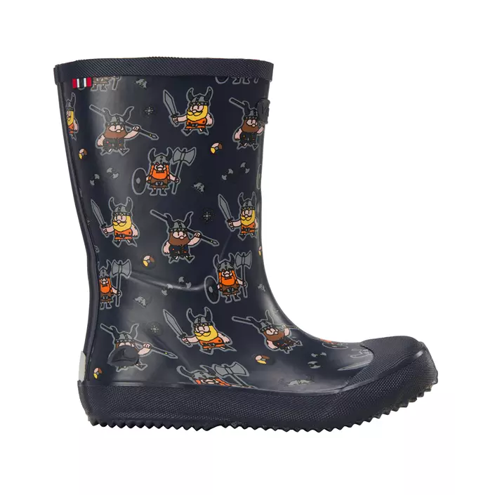 Viking Indie Print rubber boots for kids, Navy/Orange, large image number 0