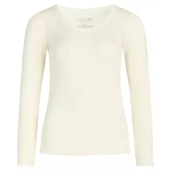 Claire Woman women's long-sleeved T-shirt with merino wool, Ivory