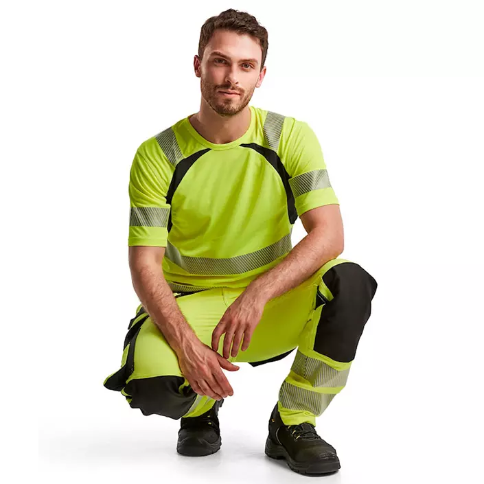 Blåkläder håndværkerbukser full stretch, Hi-vis Gul/Sort, large image number 4