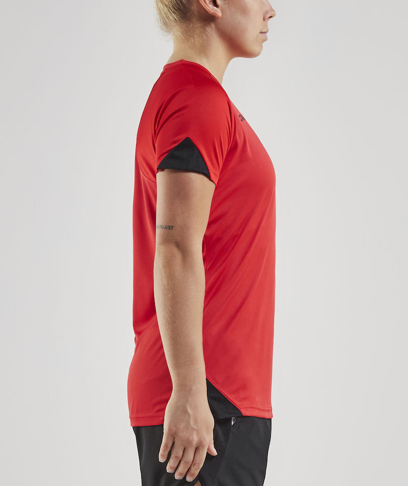 Craft Pro Control Impact dame T-skjorte, R&oslash;d/Svart, large image number 4